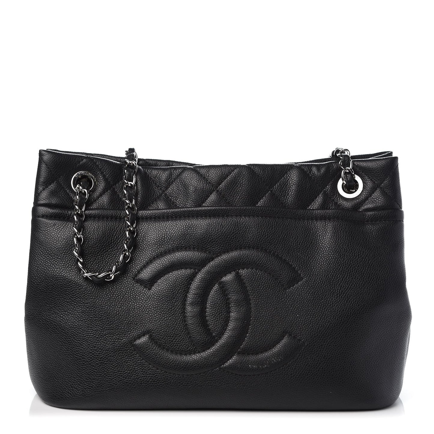 Caviar Quilted Timeless CC Soft Tote Black