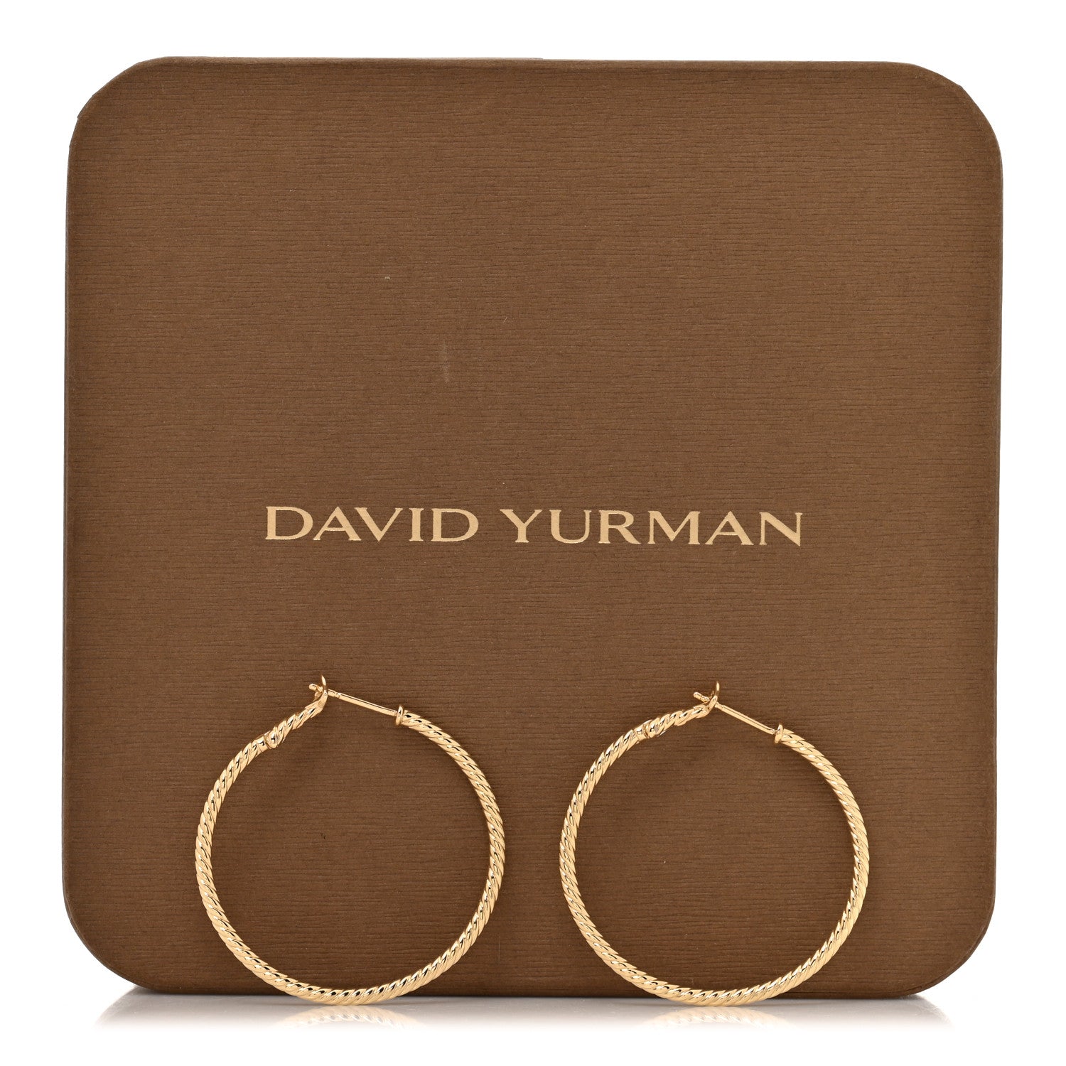 David Yurman 18K Yellow Gold 36mm Large Cable Classics Hoop Earrings 5 of 5