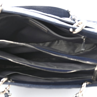 Chanel Caviar Quilted Grand Shopping Tote GST Dark Navy Blue 5 of 14