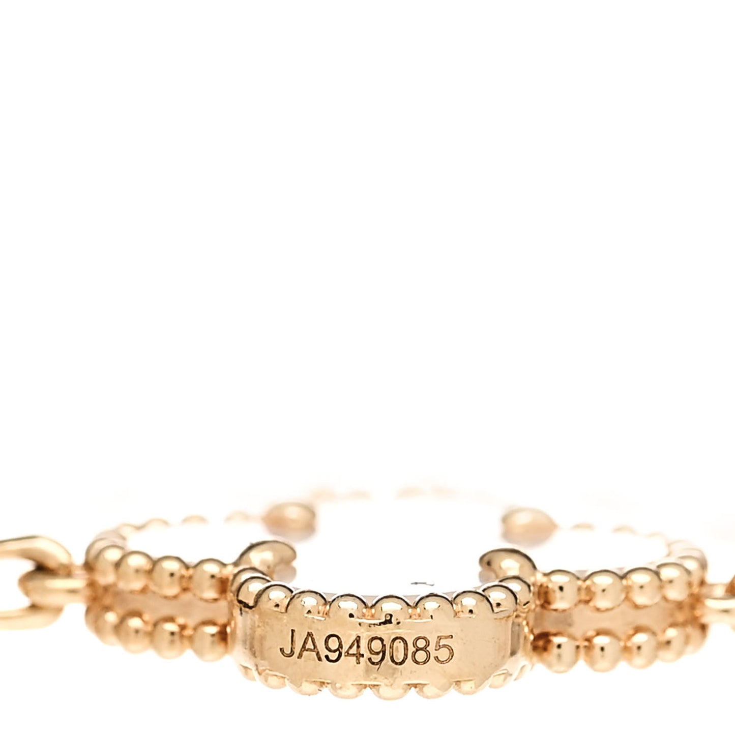 18K Yellow Gold Mother of Pearl 5 Motifs Vintage Alhambra Bracelet