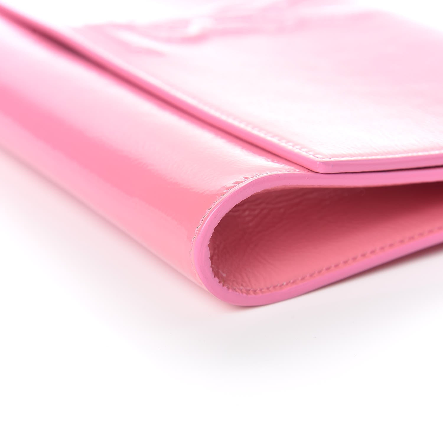 Saint Laurent Textured Patent Large Belle De Jour Clutch Indian Pink 9 of 12