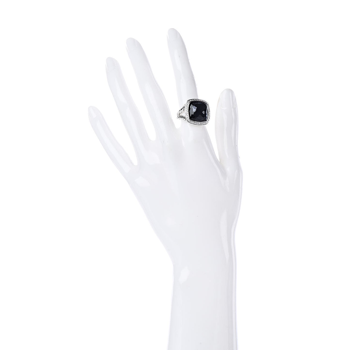 Sterling Silver Diamond Black Orchid 14mm Albion Ring 52 6