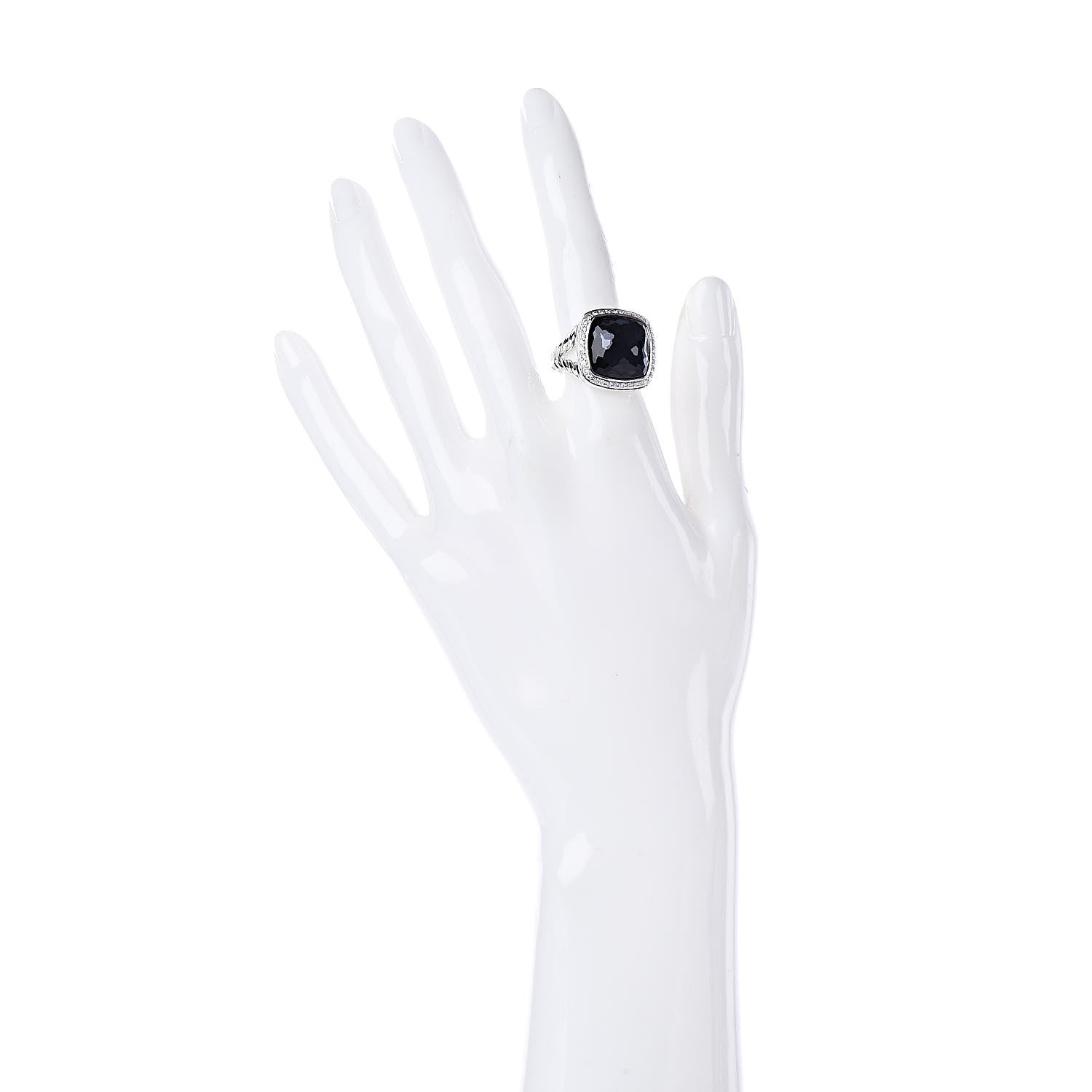David Yurman Sterling Silver Diamond Black Orchid 14mm Albion Ring 52 6 2 of 5