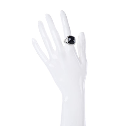 David Yurman Sterling Silver Diamond Black Orchid 14mm Albion Ring 52 6 2 of 5