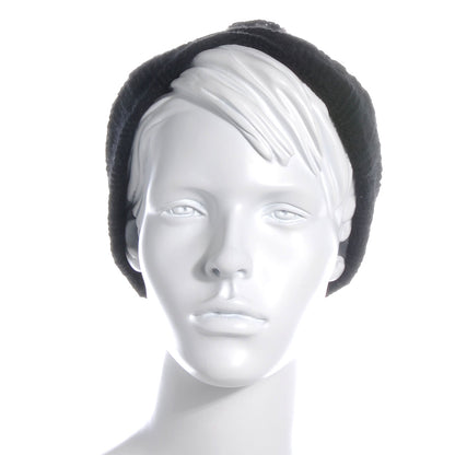 Chanel Cashmere Chain CC Beanie Hat Black 3 of 6