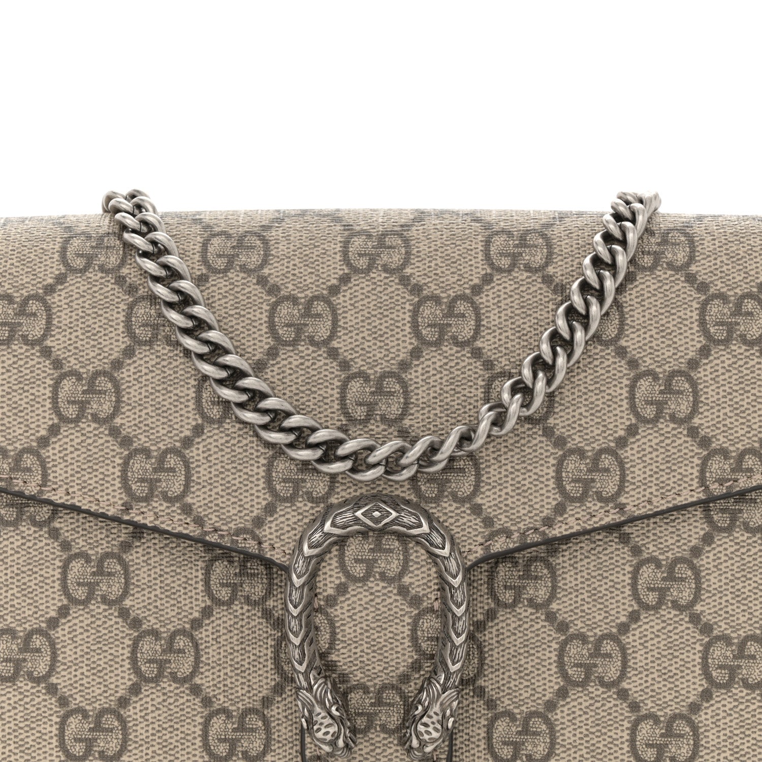 Gucci GG Supreme Monogram Mini Dionysus Chain Wallet Beige Taupe 8 of 10
