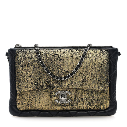 Chanel Lambskin Mineral Nights Wristlet Gold Black 1 of 10