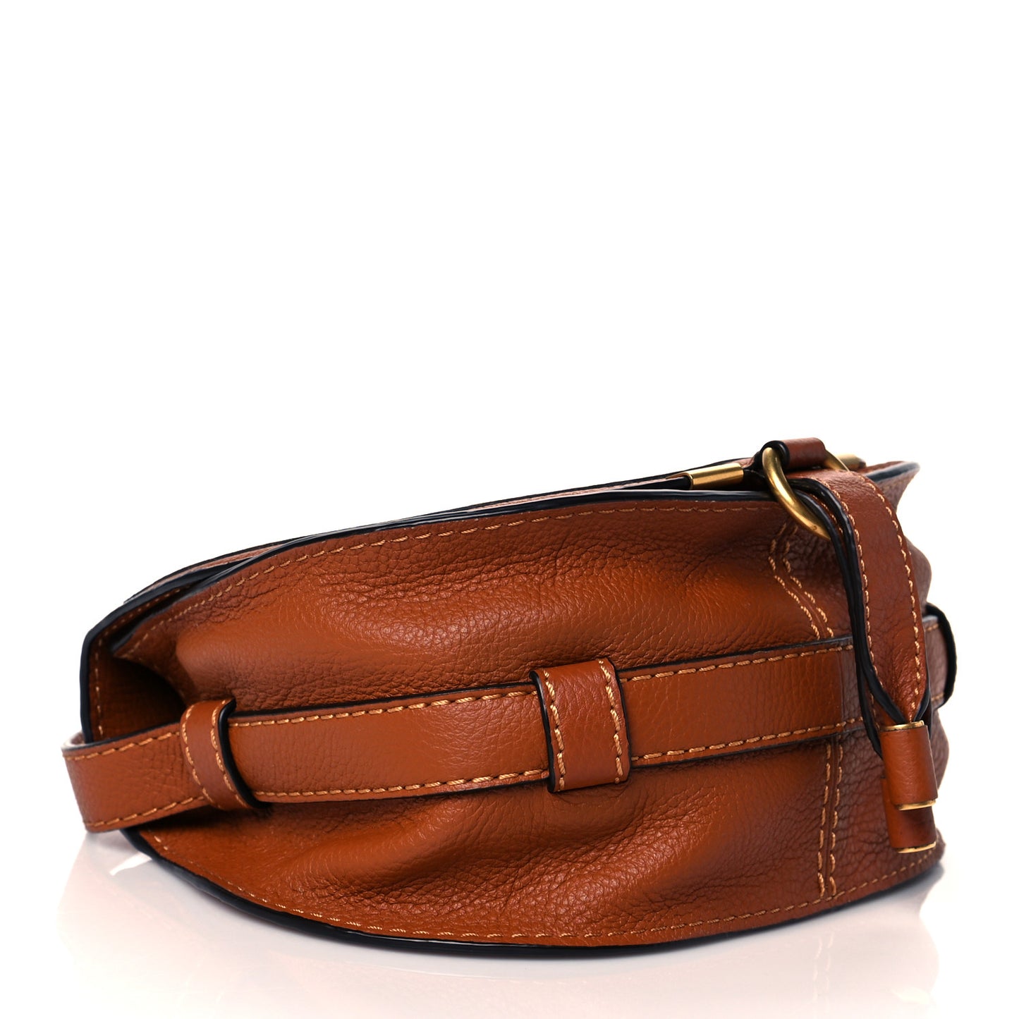 Calfskin Mini Marcie Round Crossbody Bag Tan