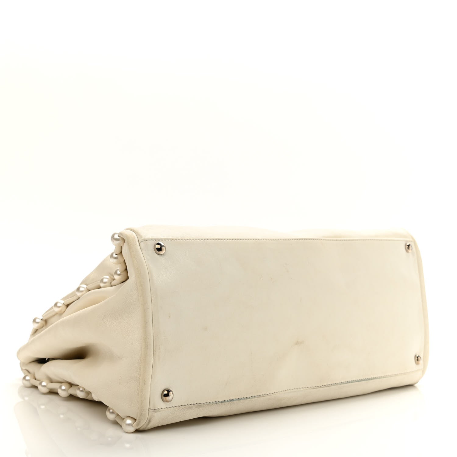 Chanel Lambskin Pearl Obsession Tote White 3 of 16