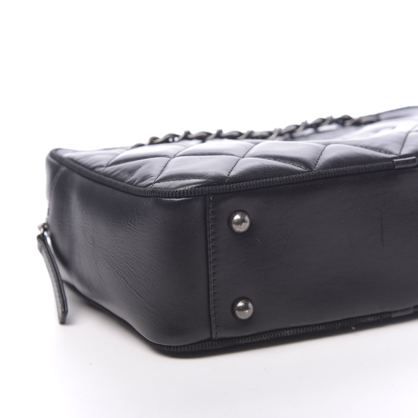 Calfskin Quilted Small Ballerine Camera Case Black