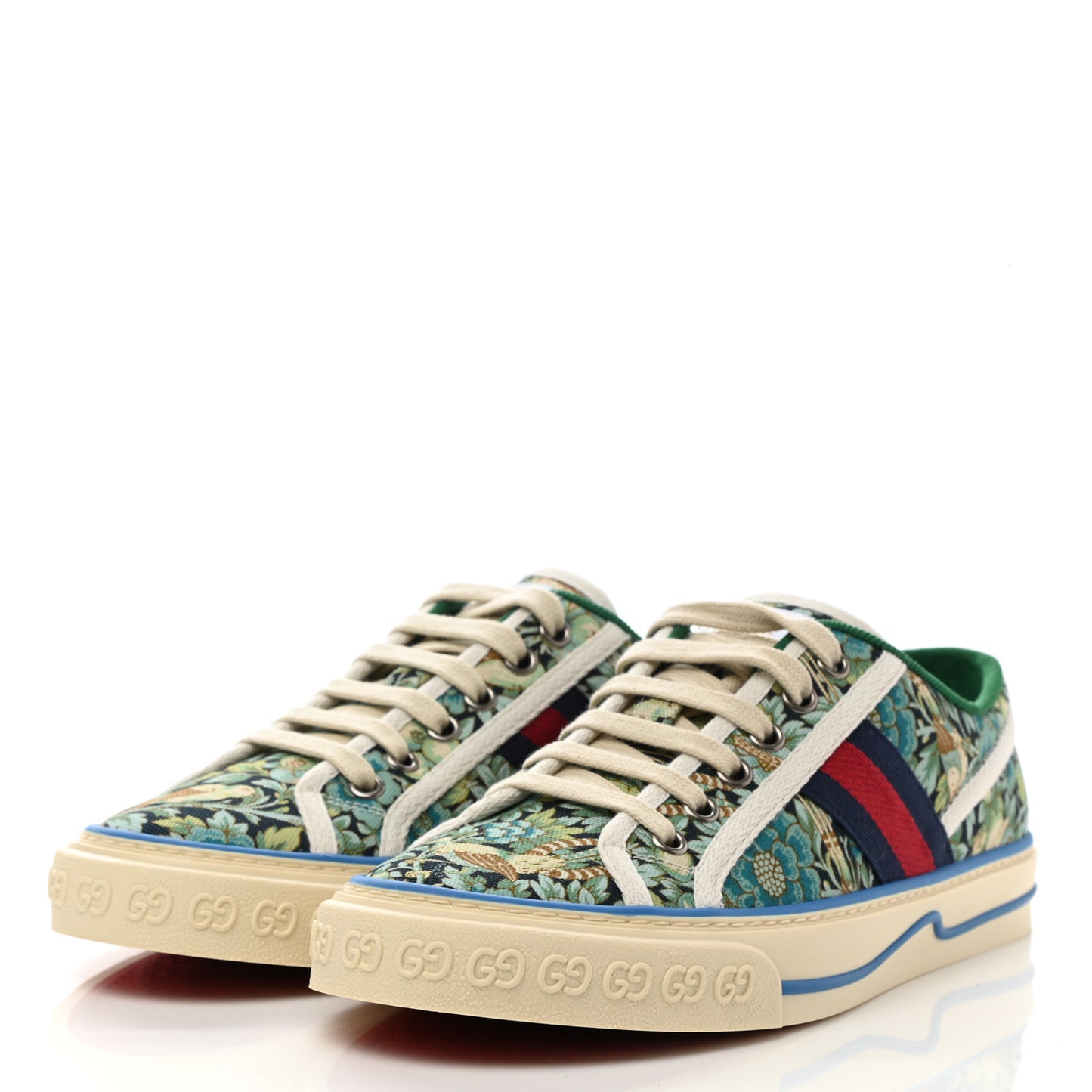 X LIBERTY OF LONDON Canvas Web Floral Print Womens 1977 Tennis Sneakers 37 Carta Acquamarine Navy Mystic White