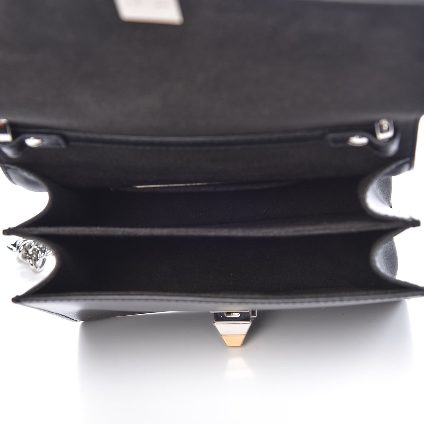 Vitello Liberty Lucido Metal Monster Eyes Studded Small Kan I Shoulder Bag Black