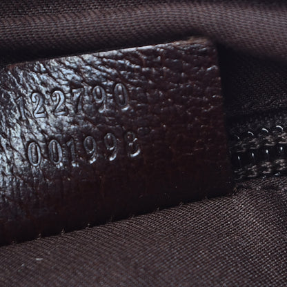 Gucci Monogram Web Medium Half Moon Hobo Dark Brown 7 of 9