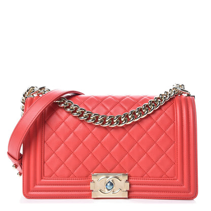 Chanel Lambskin Quilted Medium Boy Flap Red 1 of 9