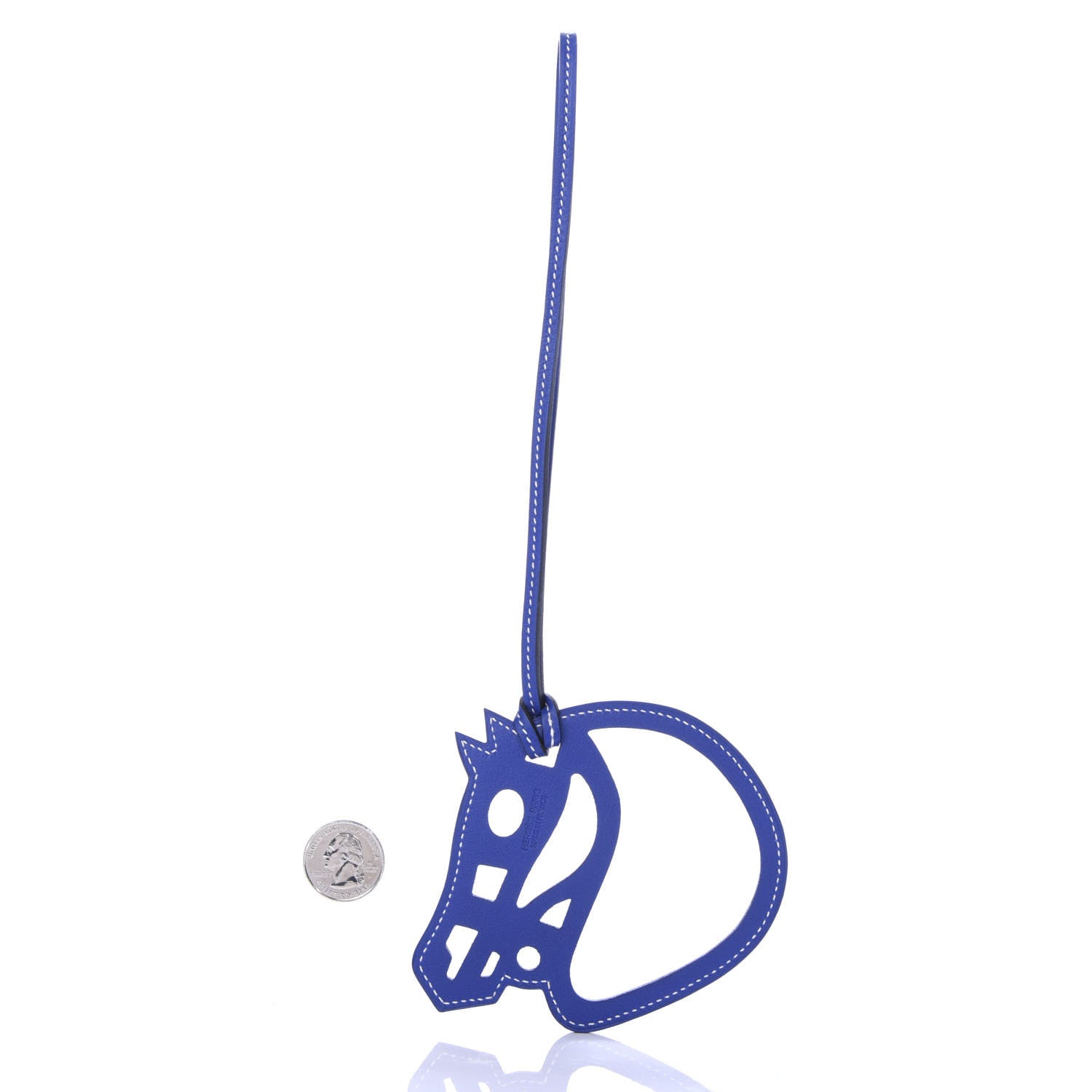Hermes Swift Paddock Cheval Horse Bag Charm Bleu Electrique 2 of 4
