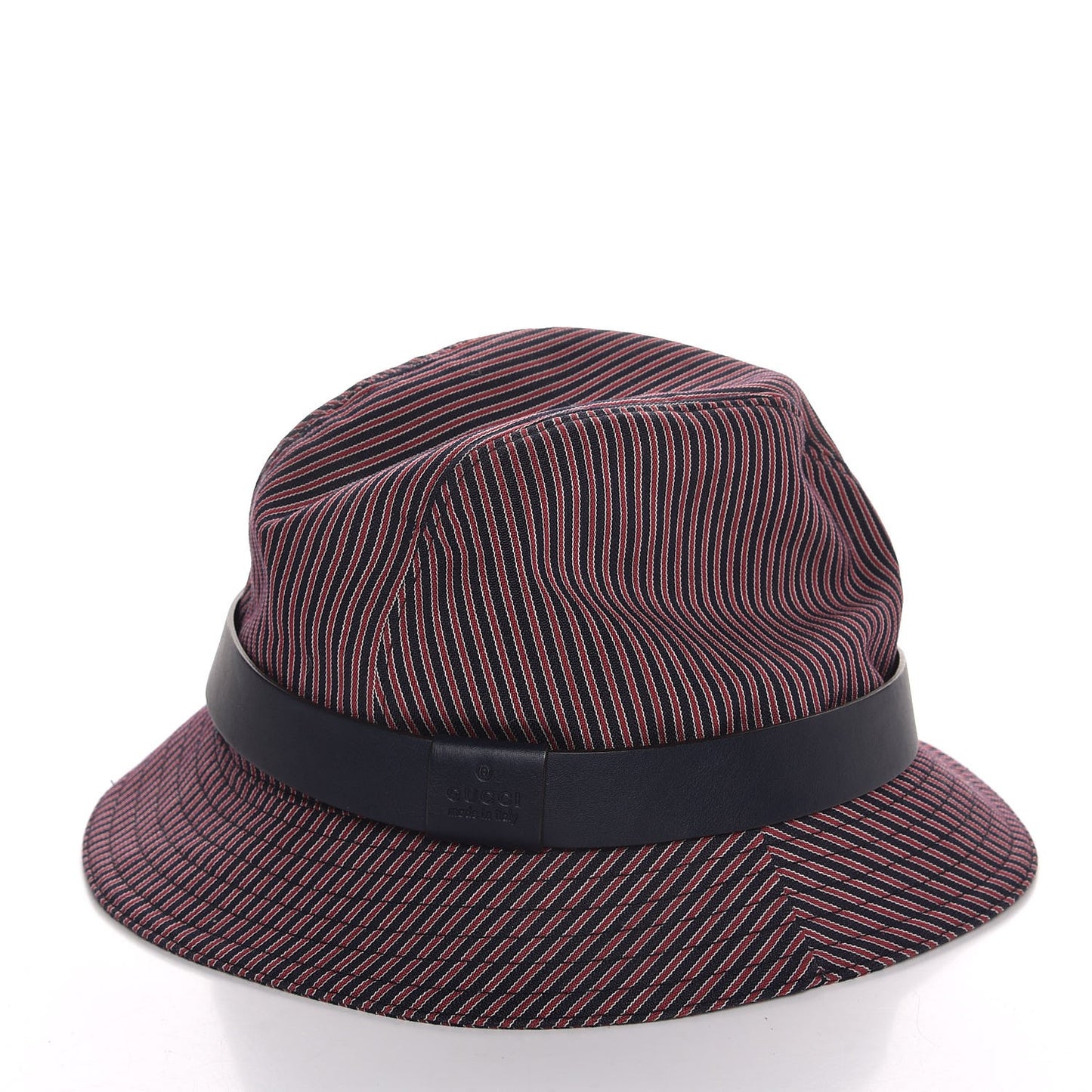Cotton Stripe Bucket Hat L Red Black