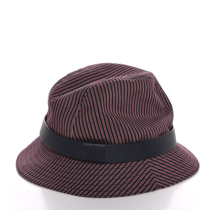 Gucci Cotton Stripe Bucket Hat L Red Black 3 of 8