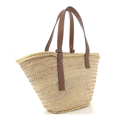 Loewe Raffia Basket Tote Bag Natural Tan 3 of 9