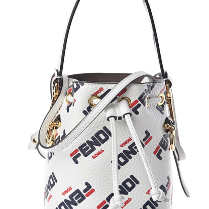 Fendi X FILA Calfskin F is Fendi Mania Fringe Mini Mon Tresor Bucket Bag White 11 of 11