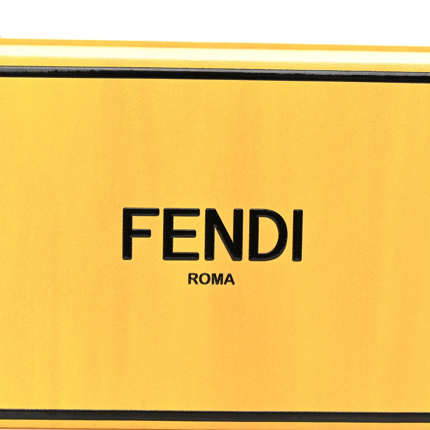 Fendi Vitello Fluffy Logo Horizontal Box Crossbody Bag Yellow Box Black 8 of 11