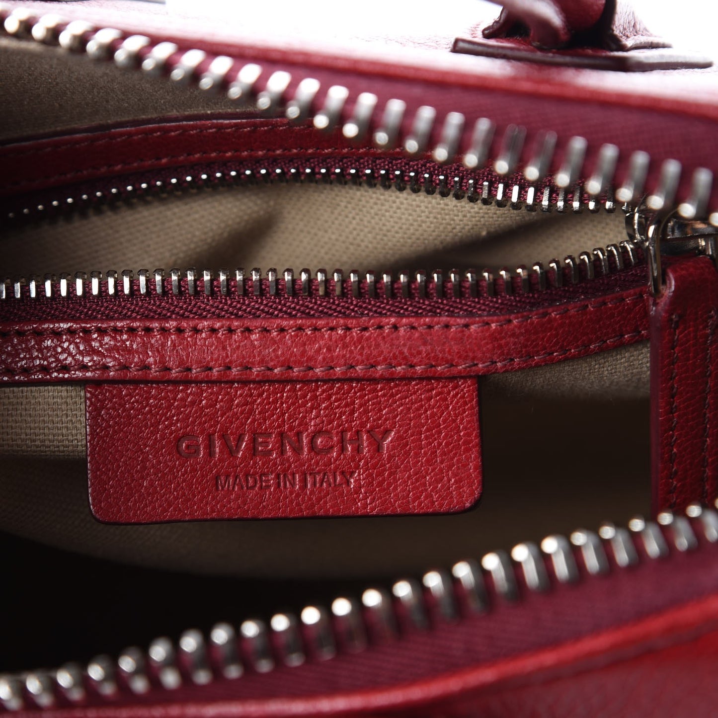 Sugar Goatskin Mini Antigona Carmine