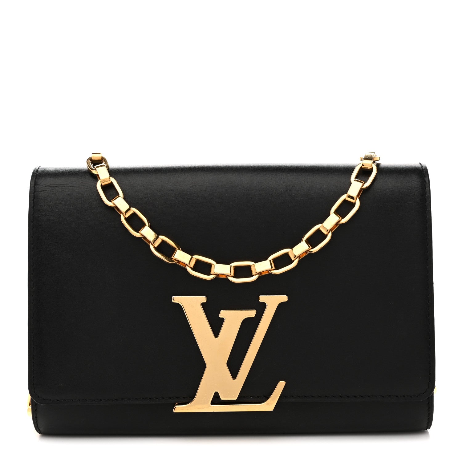 Louis Vuitton Calfskin Chain Louise MM Black 1 of 13