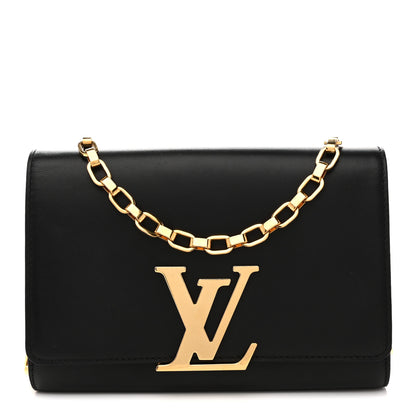 Louis Vuitton Calfskin Chain Louise MM Black 1 of 13