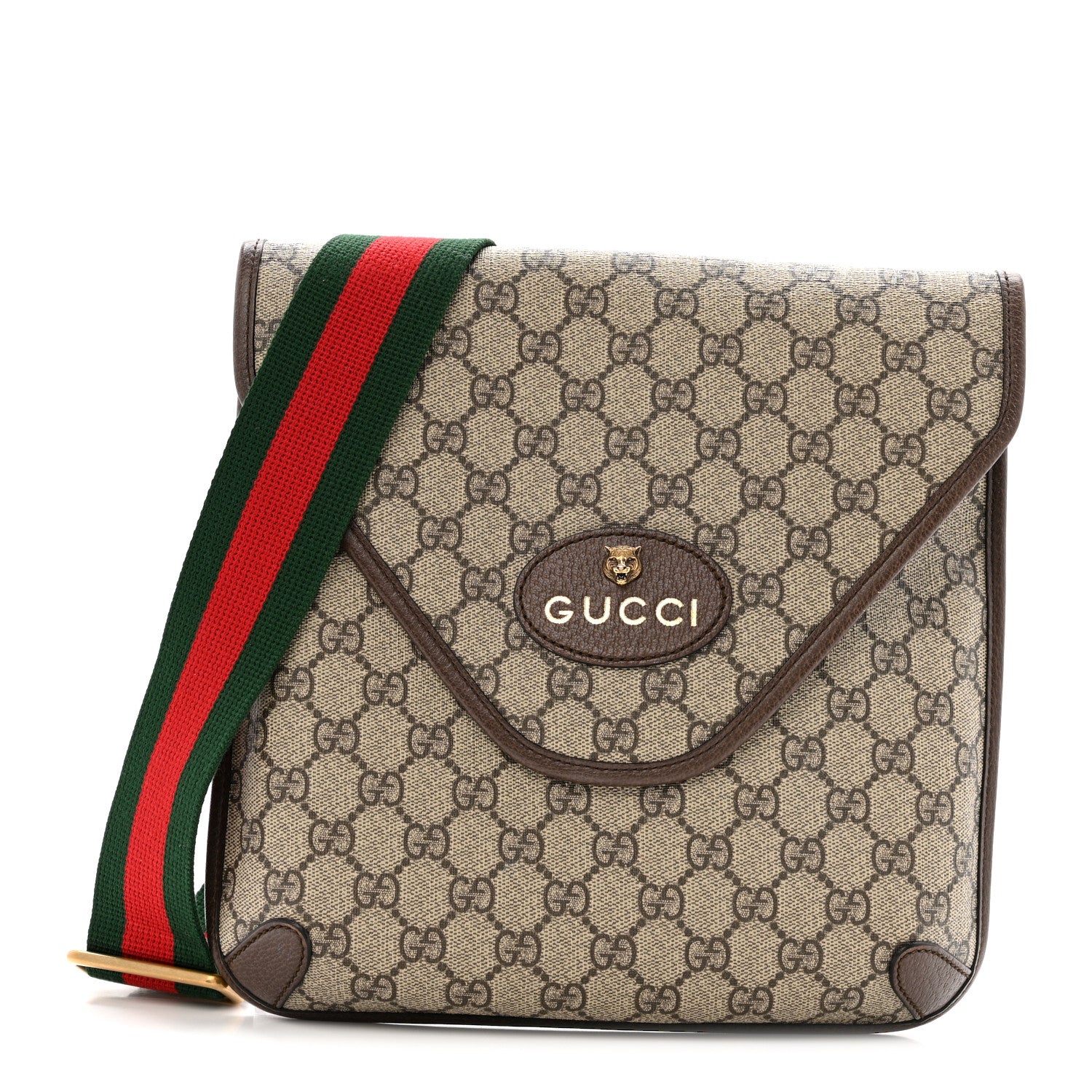 Gucci GG Supreme Monogram Web Medium Neo Vintage Flap Messenger Bag Beige New Acero 1 of 14