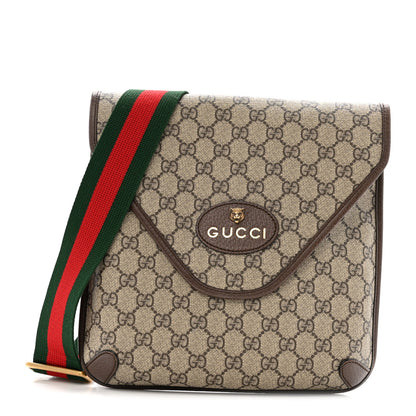 Gucci GG Supreme Monogram Web Medium Neo Vintage Flap Messenger Bag Beige New Acero 1 of 14