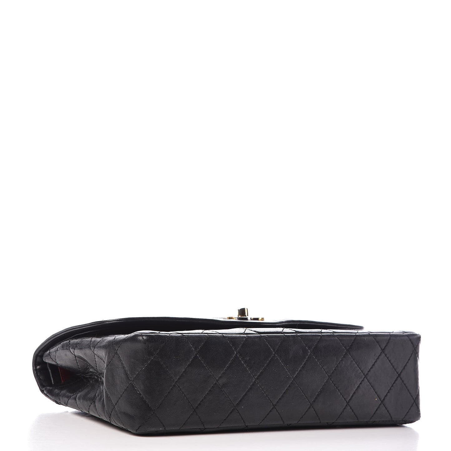 Lambskin Quilted Medium Double Flap Black
