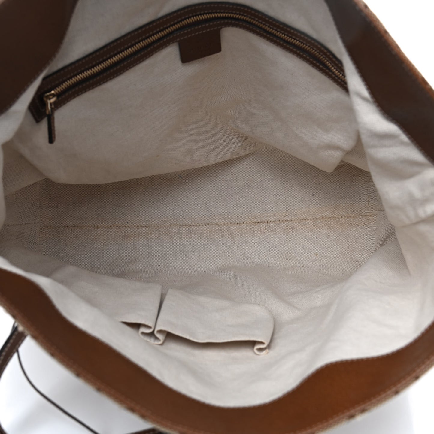 Monogram Large Bree Foldover Tote Beige Tabacco
