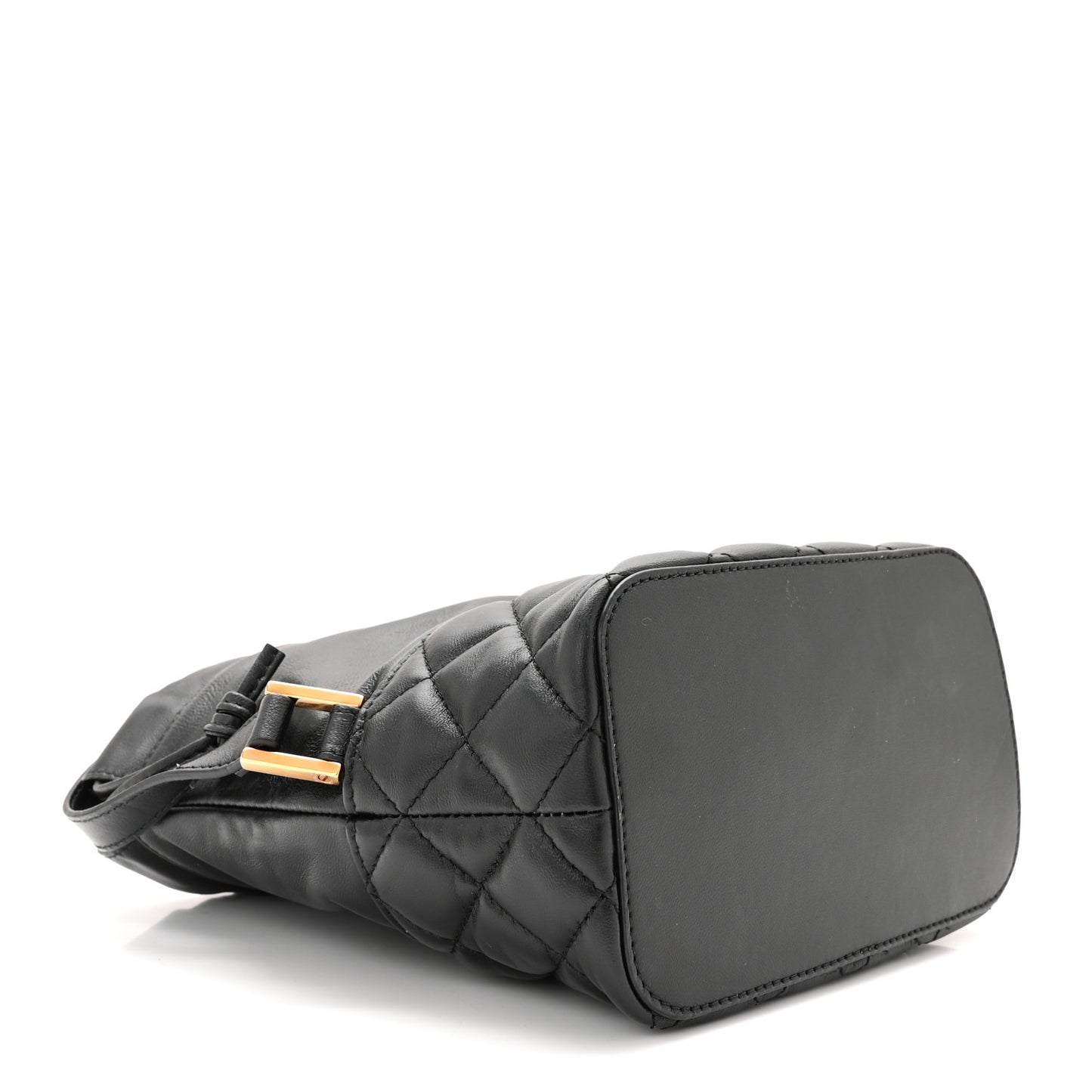 Nappa Quilted Medusa Bucket Bag Black