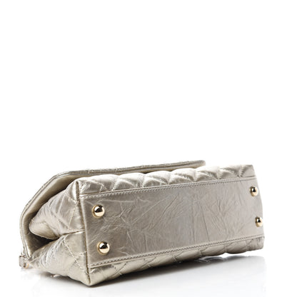 Chanel Metallic Aged Calfskin Quilted Mini Coco Handle Flap Gold 4 of 11