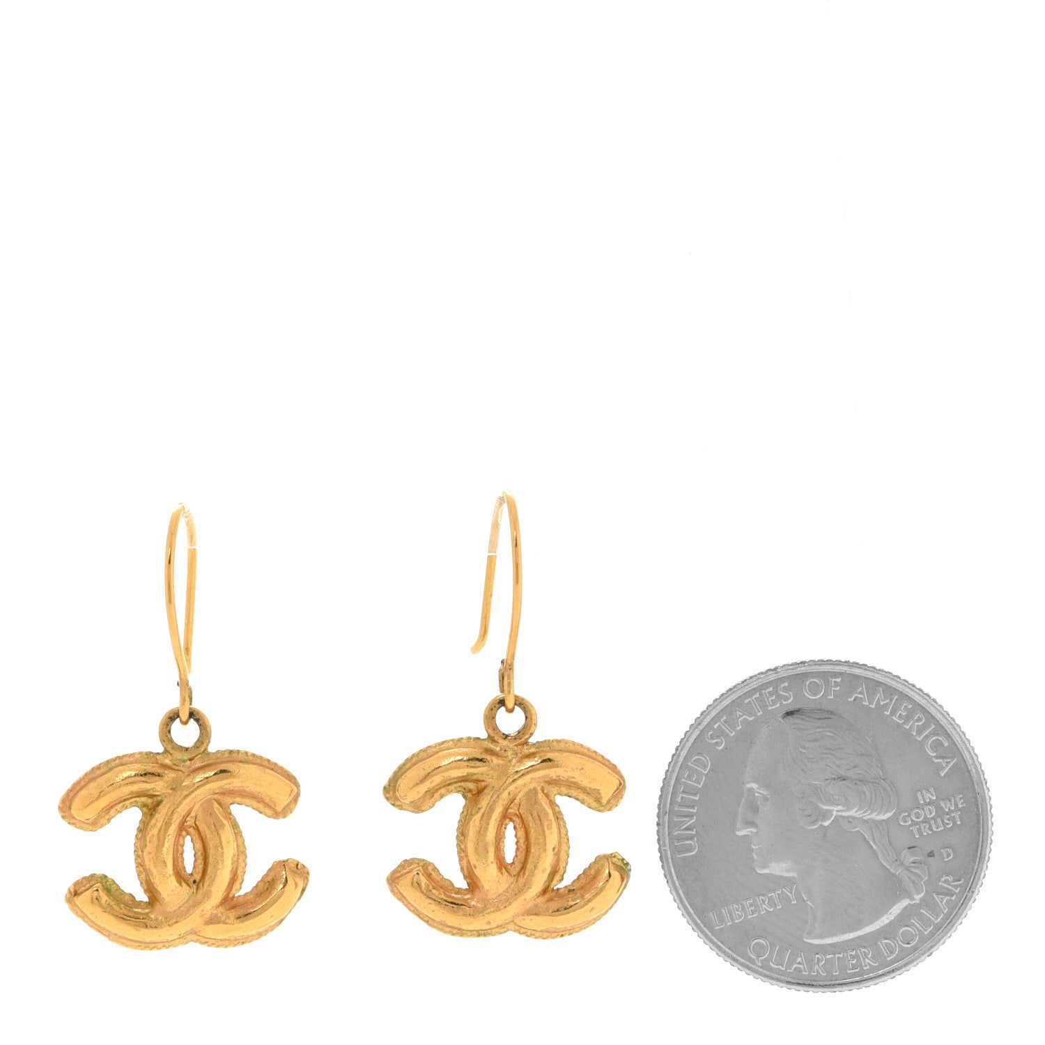 Chanel Metal Drop CC Earrings Gold 2 of 4