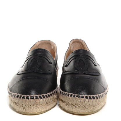 Chanel Lambskin CC Espadrilles 36 Black 2 of 8