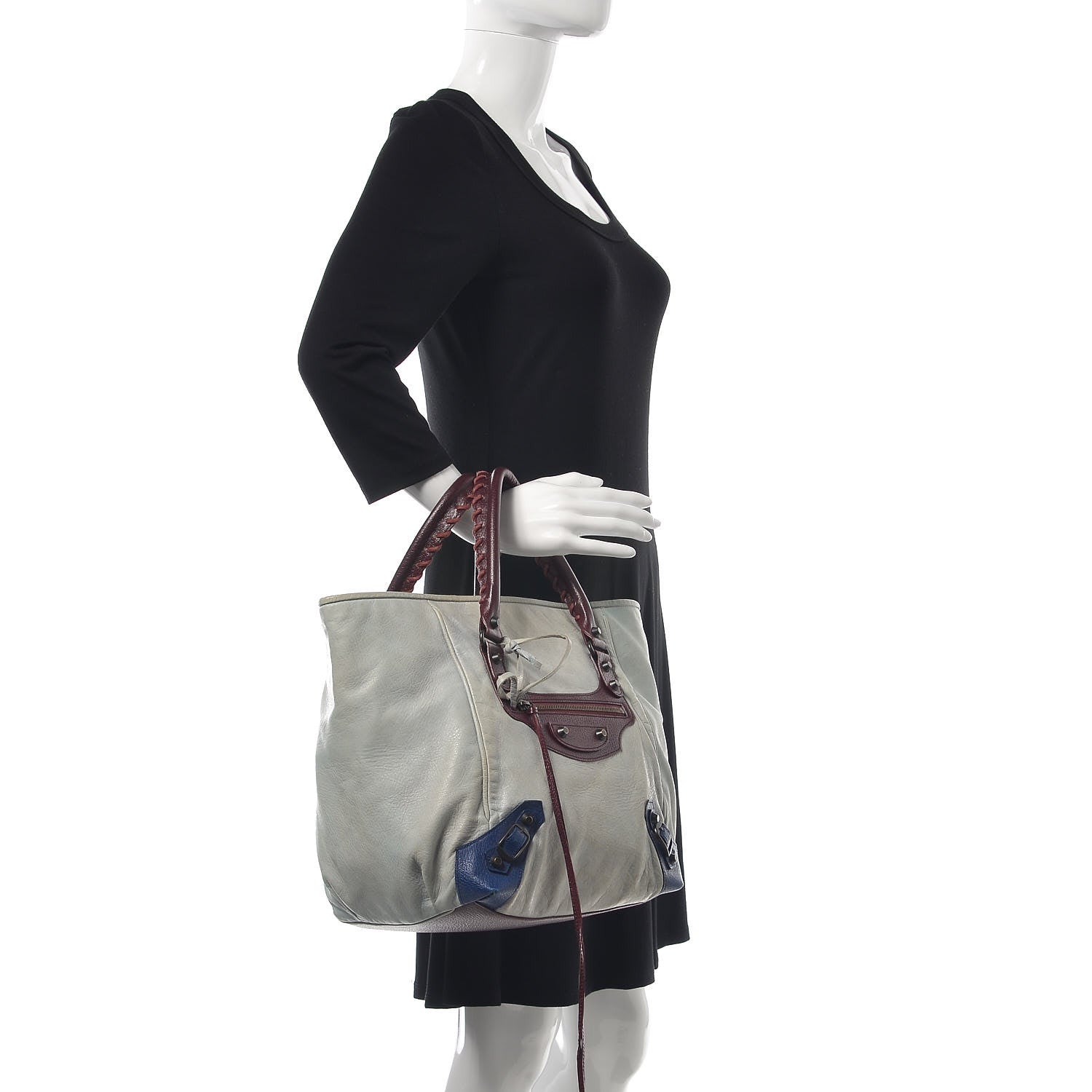 Balenciaga Agneau Classic Hardware Tri-Color S Sunday Tote Ciel 2 of 15