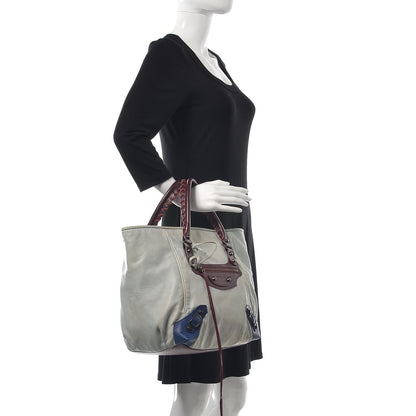 Balenciaga Agneau Classic Hardware Tri-Color S Sunday Tote Ciel 2 of 15