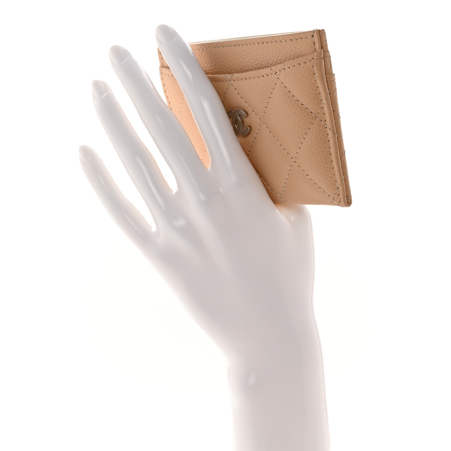 Chanel Caviar Quilted Card Holder Beige 2 of 8
