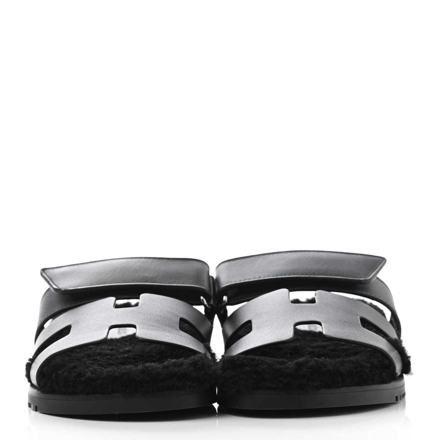 Calfskin Woolskin Womens Chypre Sandals 36 Black