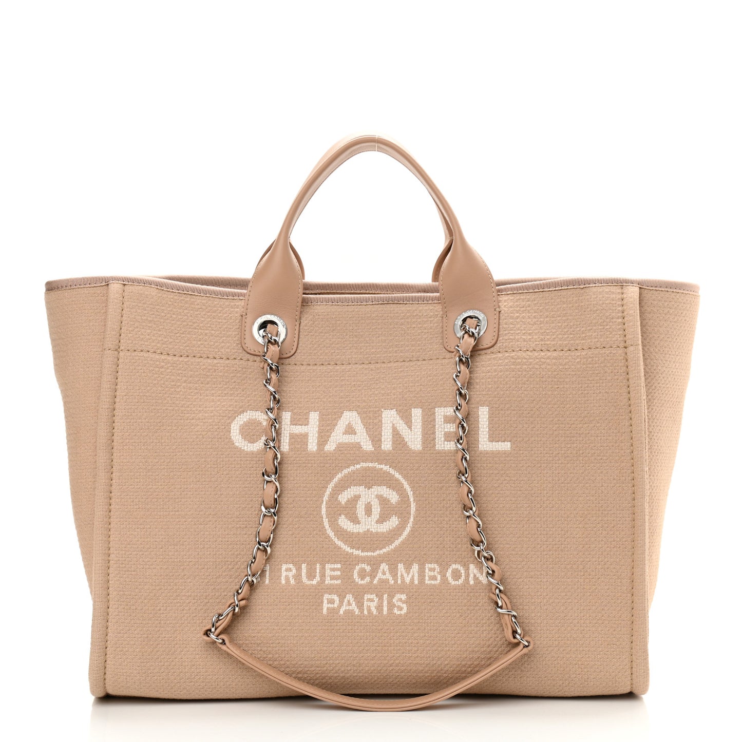 Mixed Fibers Medium Deauville Tote Beige