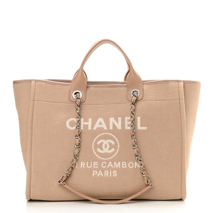 Chanel Mixed Fibers Medium Deauville Tote Beige 3 of 13