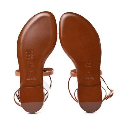 Louis Vuitton Calfskin Farenheit Flat Sandals 37 Ecru 5 of 7
