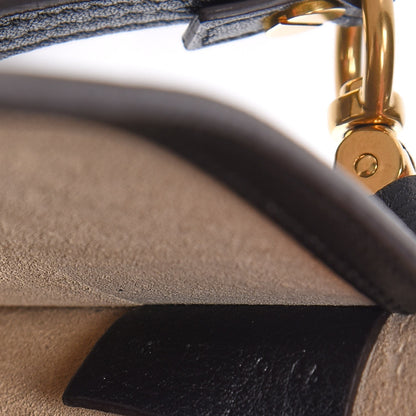 Chloe Calfskin Suede Floral Patchwork Small Nile Bracelet Bag Black 7 of 8