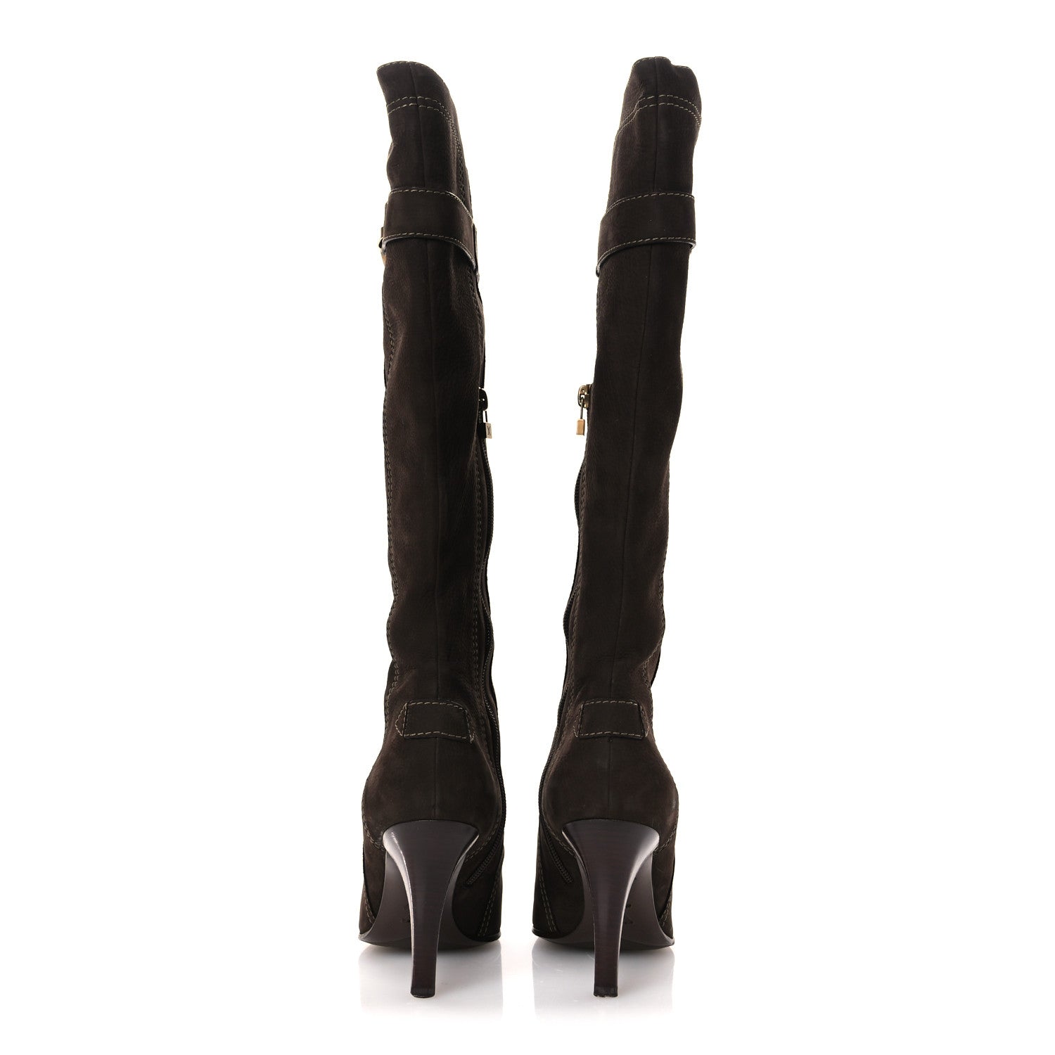 Louis Vuitton Suede High Boots 40 Brown 6 of 12