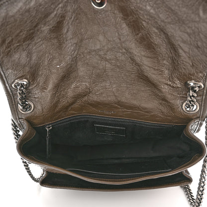 Saint Laurent Crinkled Calfskin Matelasse Monogram Medium Niki Chain Satchel Faggio 5 of 10