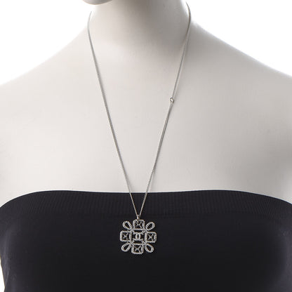 Chanel Crystal Strass Cross CC Necklace Silver 2 of 6