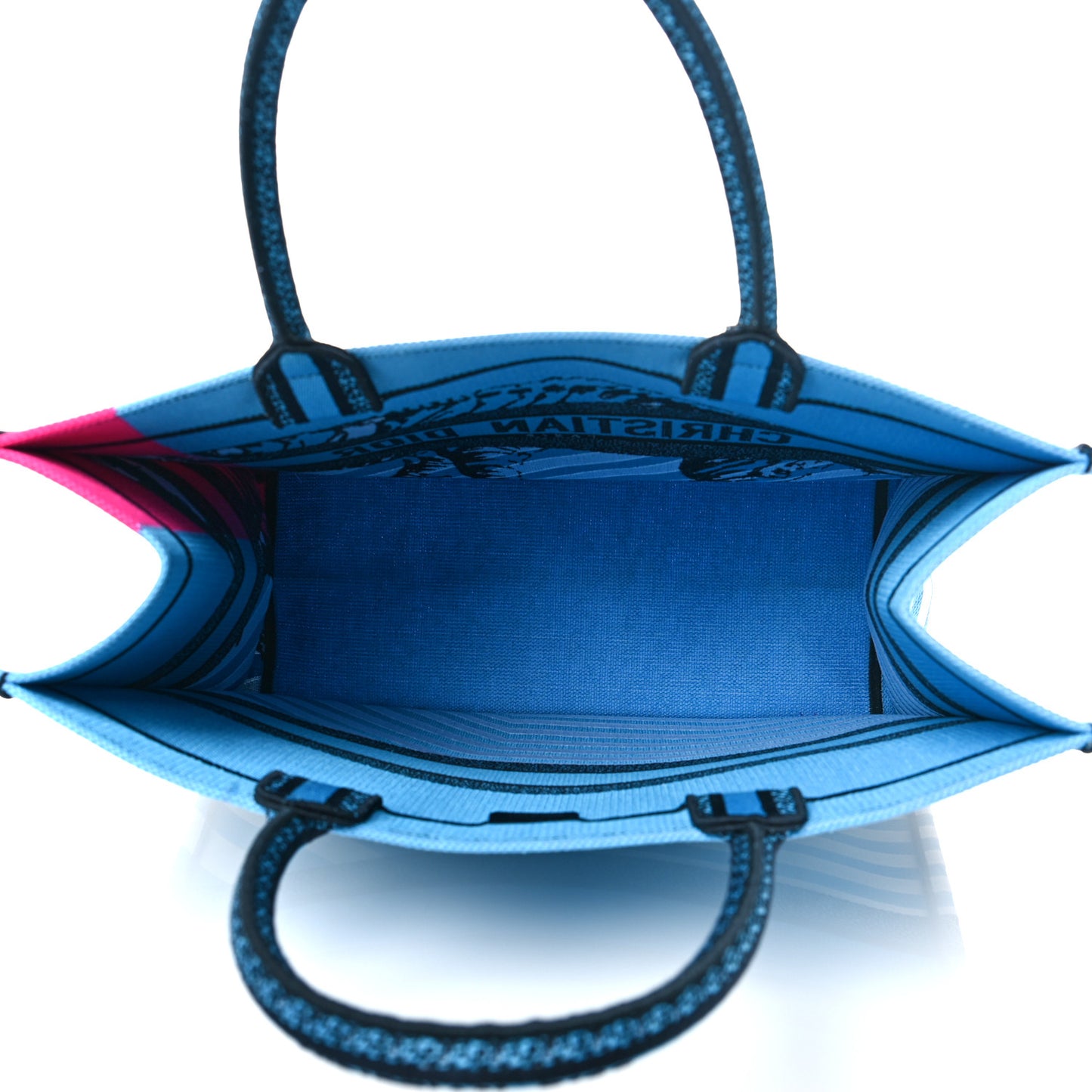 Canvas Embroidered Large Jungle Pop Book Tote Blue