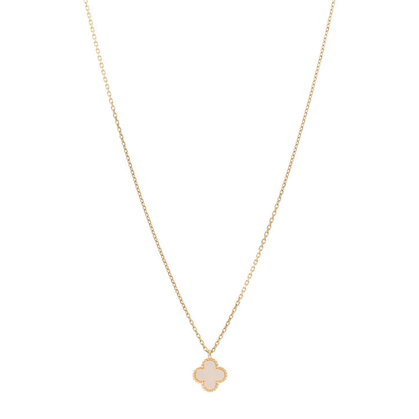 18K Yellow Gold Mother of Pearl Sweet Alhambra Pendant Necklace