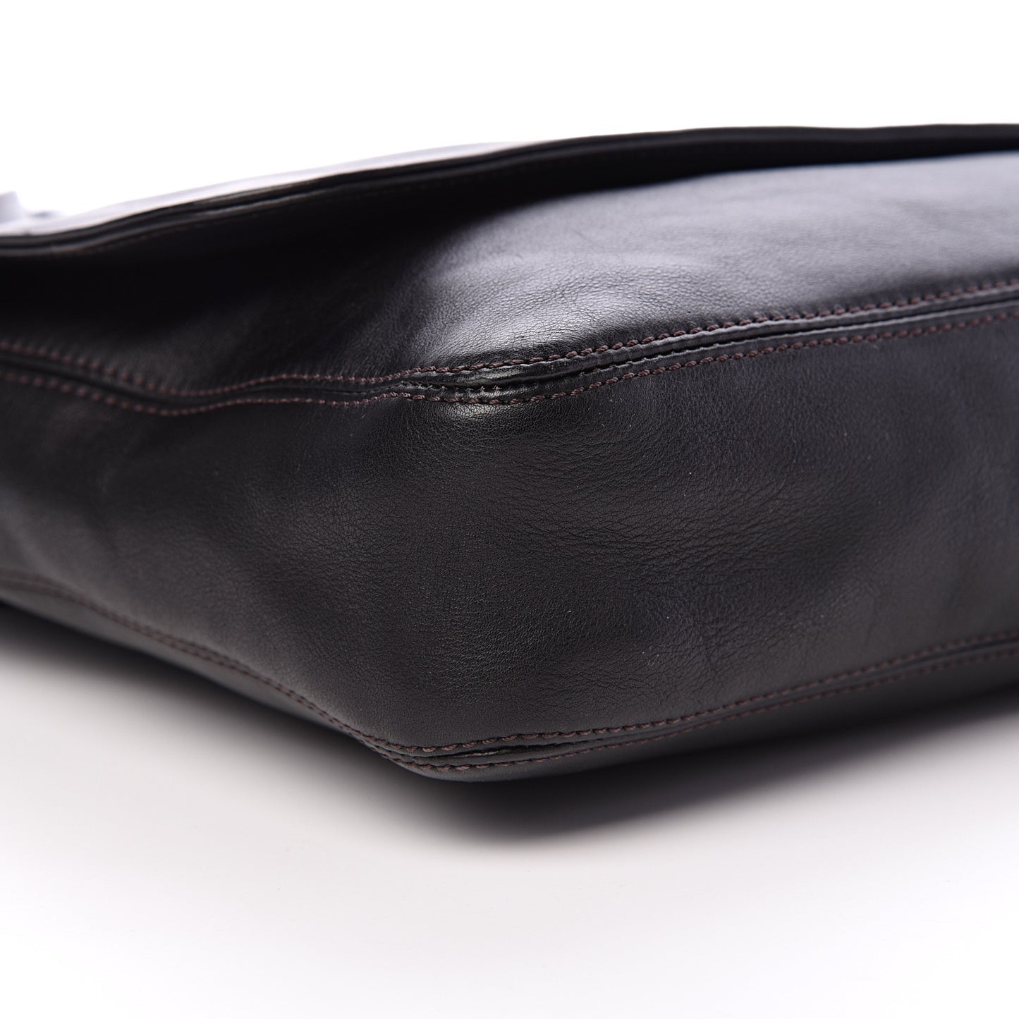 Calfskin CC Tassel Shoulder Flap Bag Dark Brown
