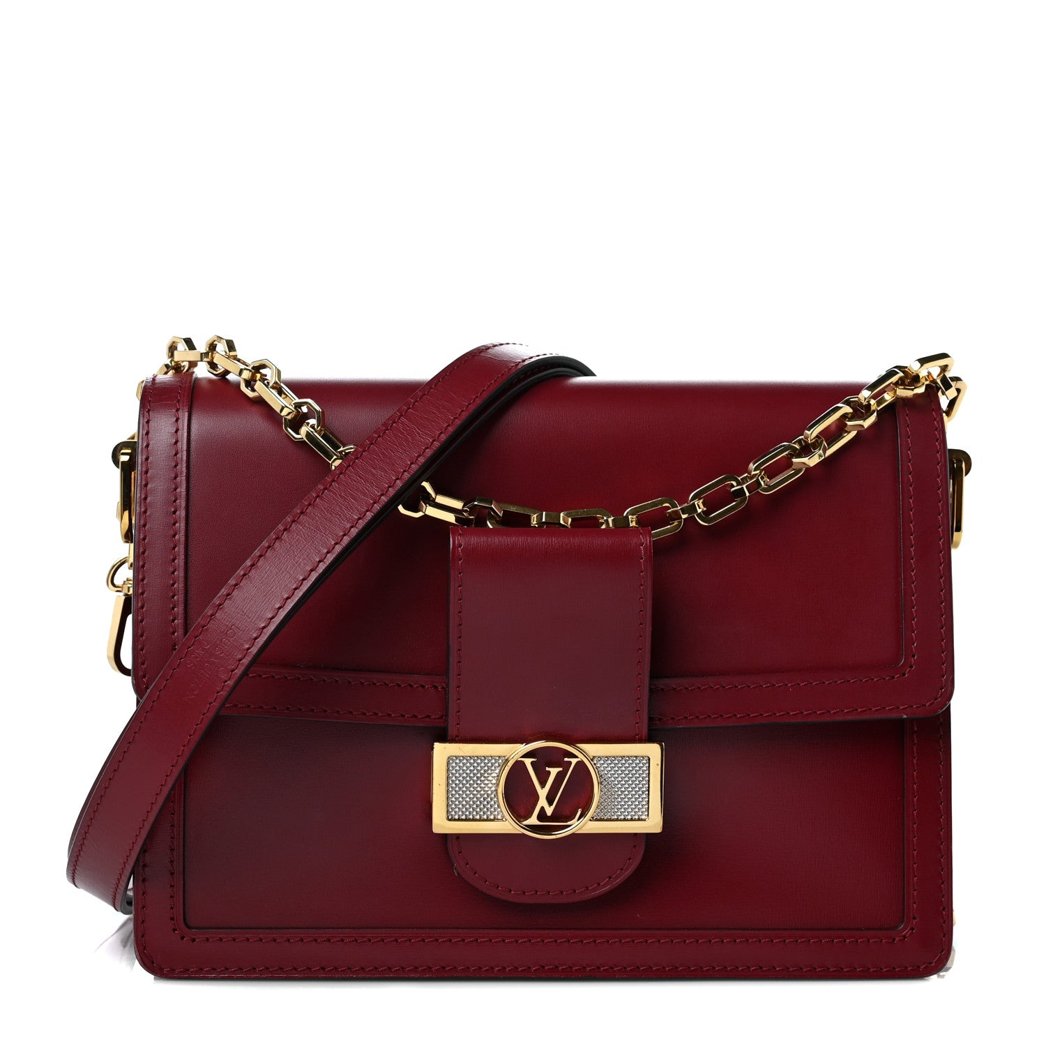 Louis Vuitton Smooth Calfskin Dauphine MM Cherry Berry 1 of 8